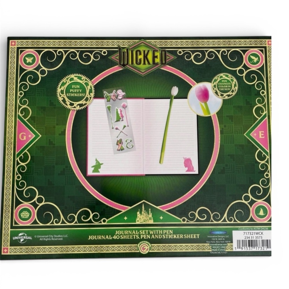 Wicked Journal Set with Color Change Pen, Pink Journal, & Stickers NIB - Picture 2 of 9